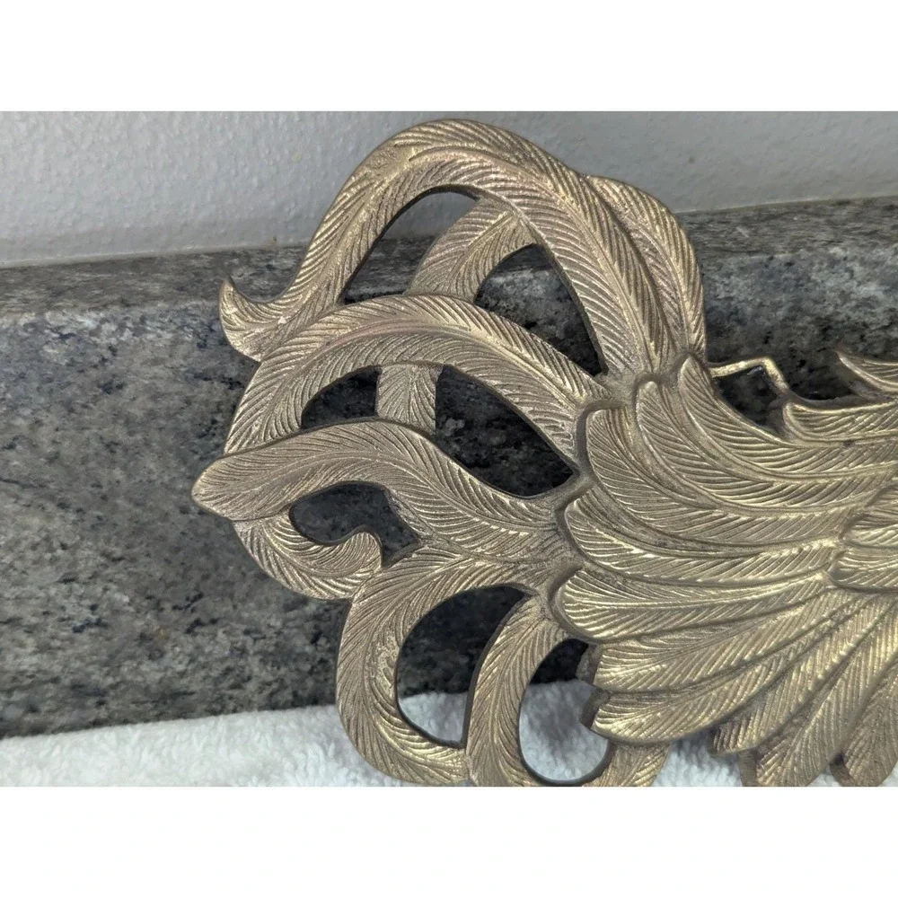 Vintage Cast Metal Wall Hanging Fighting  Running Rooster